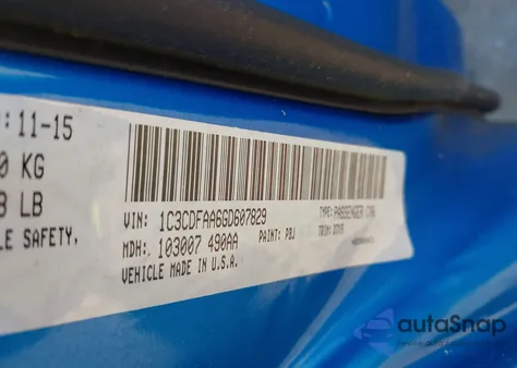 2016 Dodge Dart Se из США, поврежденный, VIN 1C3CDFAA6GD607829